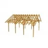 Anbieterzeichnung eines Holzcarports mit Satteldach